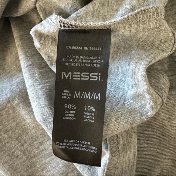 Messi authentic logo number 10 soccer player gray Tshirt size M NWT - Picture 8 of 10